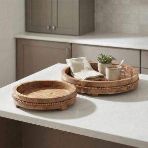 Round Tray Beaded