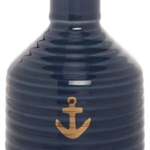 Ceramic Blue Anchor Bud Vase 5.25"