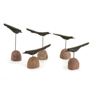 The Flock of Black Bird Carving Set